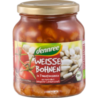 Fehér bab parad.szószban BIO 350g Dennre