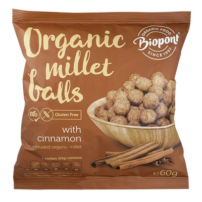 Extrudált kölesgolyó fahéjas BIO 60g