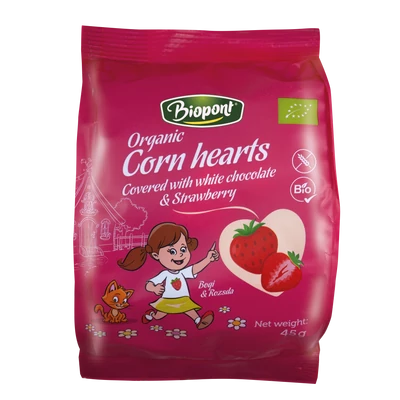 Extrudált kukorica (eper-fehércsoki) BIO