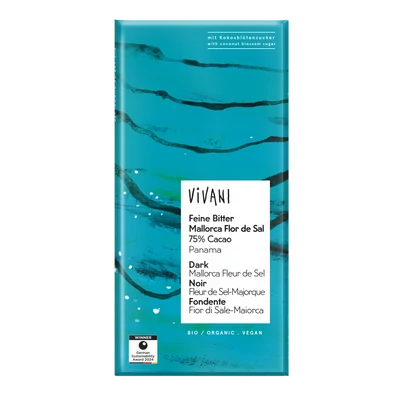 Étcsokoládé 75% (tengeri sóval) BIO 80g