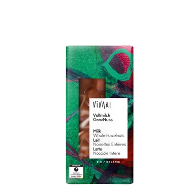 Tejcsokoládé egész mogyoróval BIO 100g